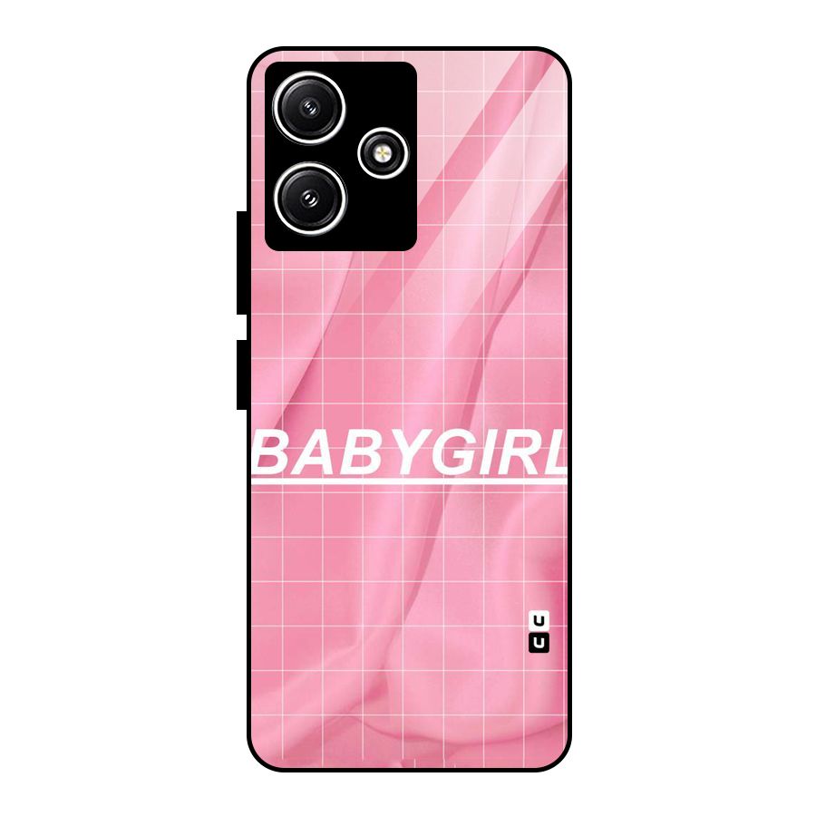Baby Girl Check Glass Back Case for Redmi 12 5G