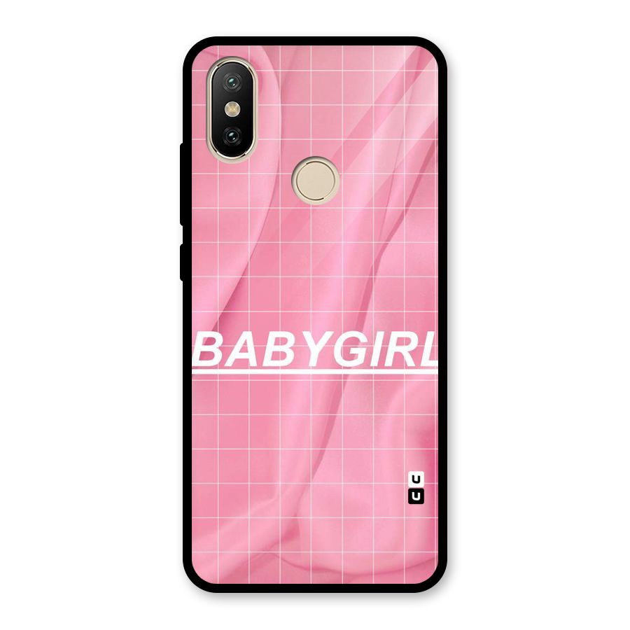Baby Girl Check Glass Back Case for Redmi A2