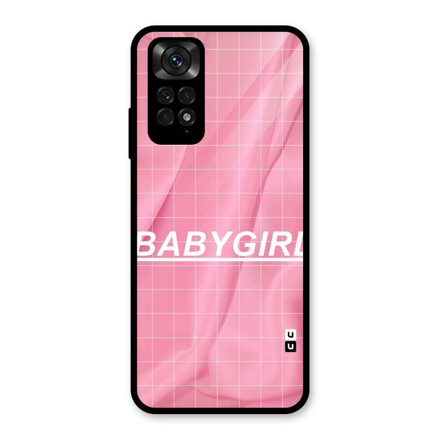 Baby Girl Check Glass Back Case for Redmi Note 11S