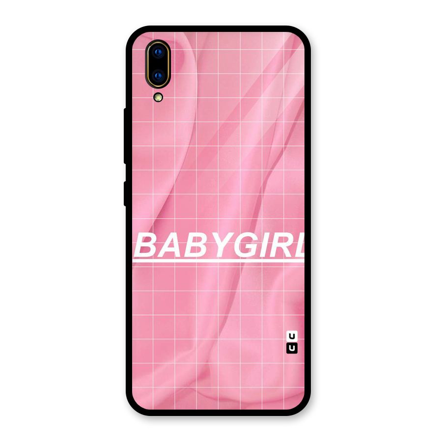 Baby Girl Check Glass Back Case for Vivo V11 Pro