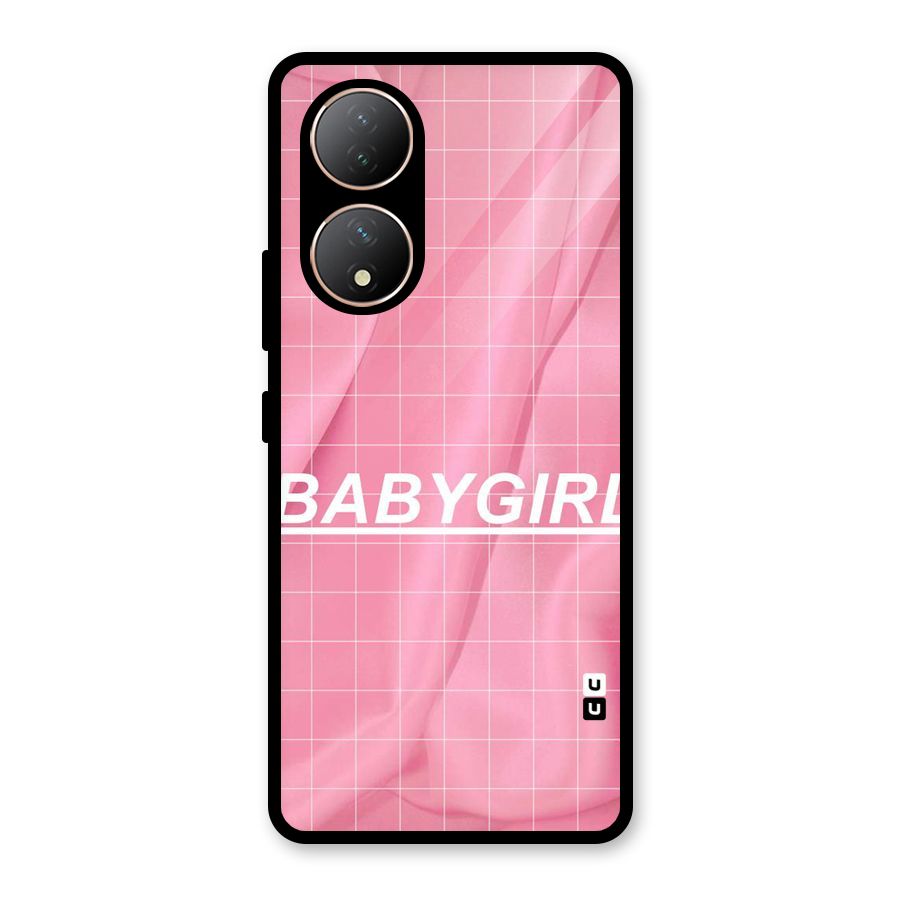 Baby Girl Check Glass Back Case for Vivo Y100A