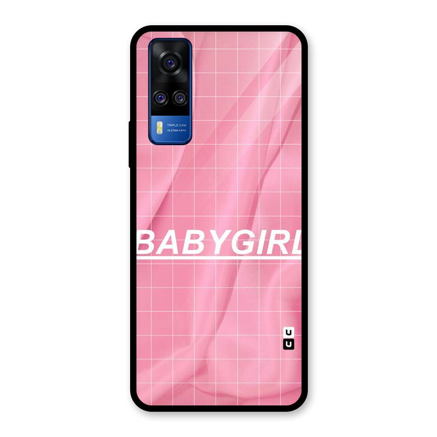 Baby Girl Check Glass Back Case for Vivo Y31