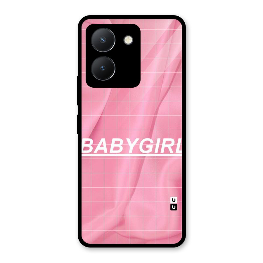 Baby Girl Check Glass Back Case for Vivo Y36