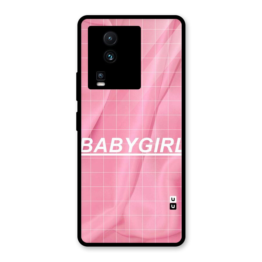 Baby Girl Check Glass Back Case for Vivo iQOO Neo 7 Pro