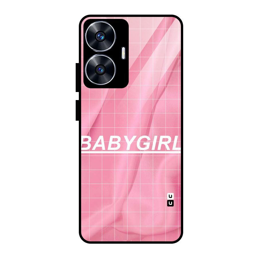 Baby Girl Check Glass Back Case for realme C55