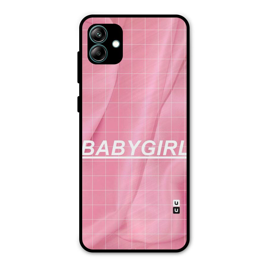 Baby Girl Check Metal Back Case for Galaxy A04