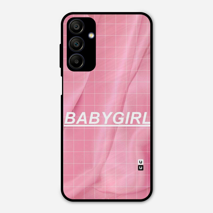 Baby Girl Check Metal Back Case for Galaxy A15 5G
