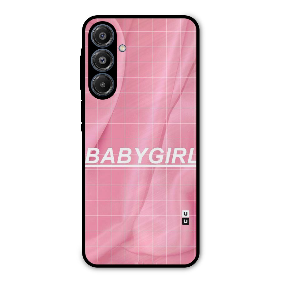 Baby Girl Check Metal Back Case for Galaxy A16 5G