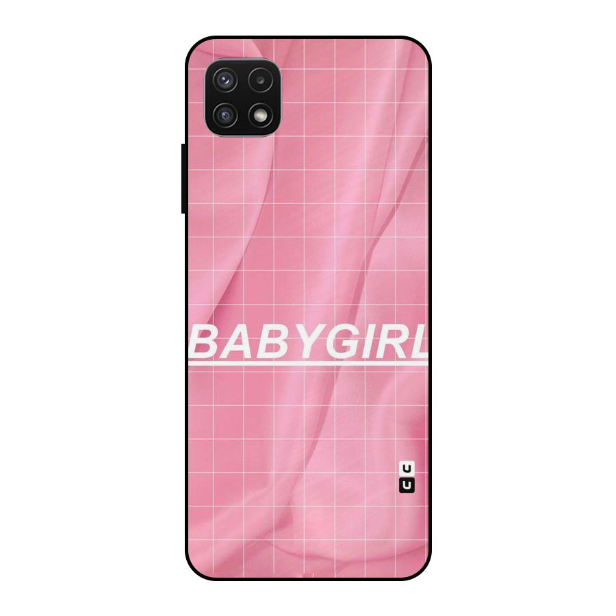 Baby Girl Check Metal Back Case for Galaxy A22 5G