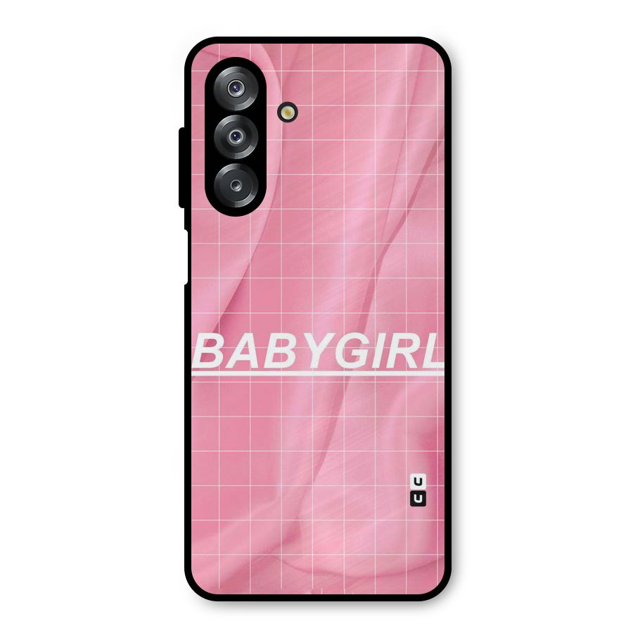 Baby Girl Check Metal Back Case for Galaxy A26