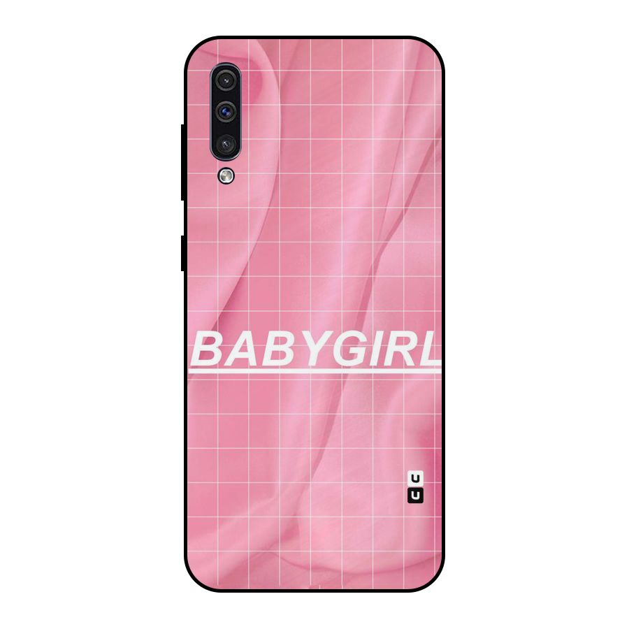 Baby Girl Check Metal Back Case for Galaxy A30s