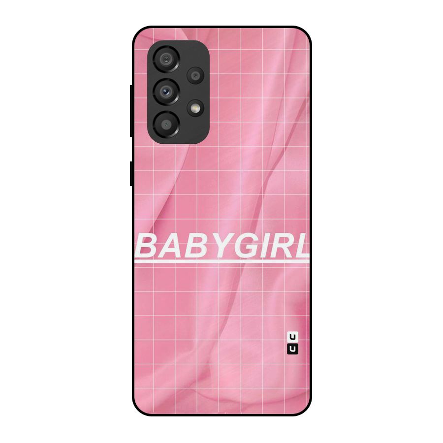 Baby Girl Check Metal Back Case for Galaxy A33 5G