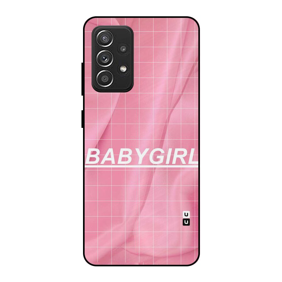 Baby Girl Check Metal Back Case for Galaxy A52s 5G