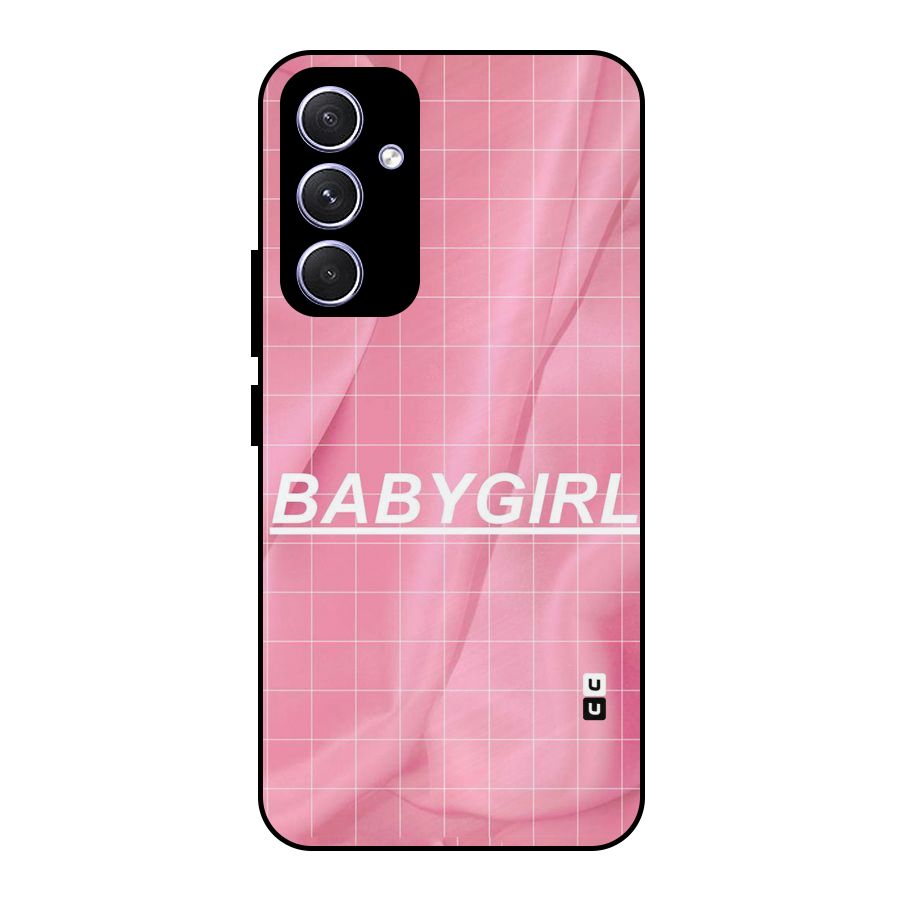 Baby Girl Check Metal Back Case for Galaxy A54