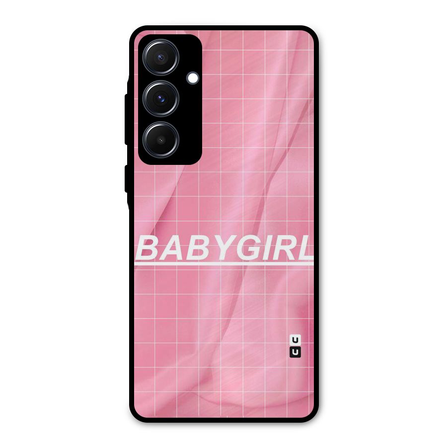 Baby Girl Check Metal Back Case for Galaxy A55