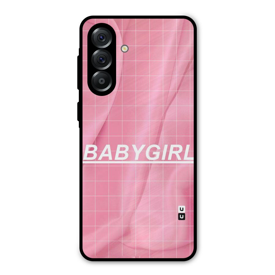 Baby Girl Check Metal Back Case for Galaxy A56