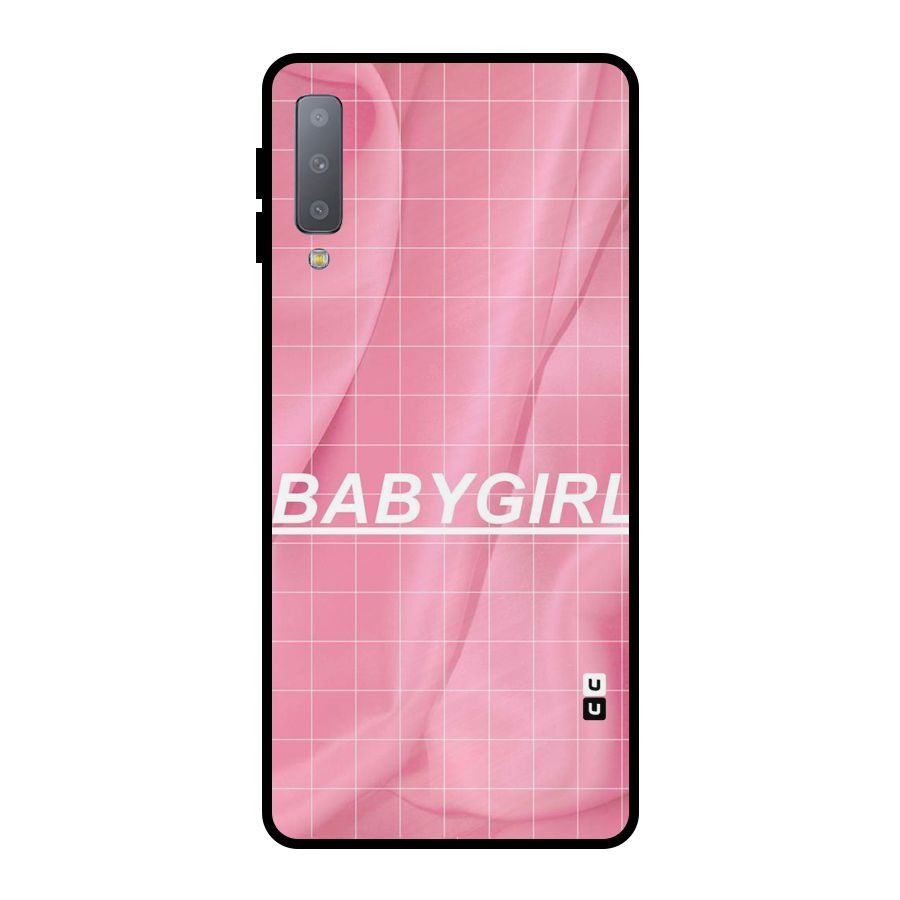 Baby Girl Check Metal Back Case for Galaxy A7 (2018)