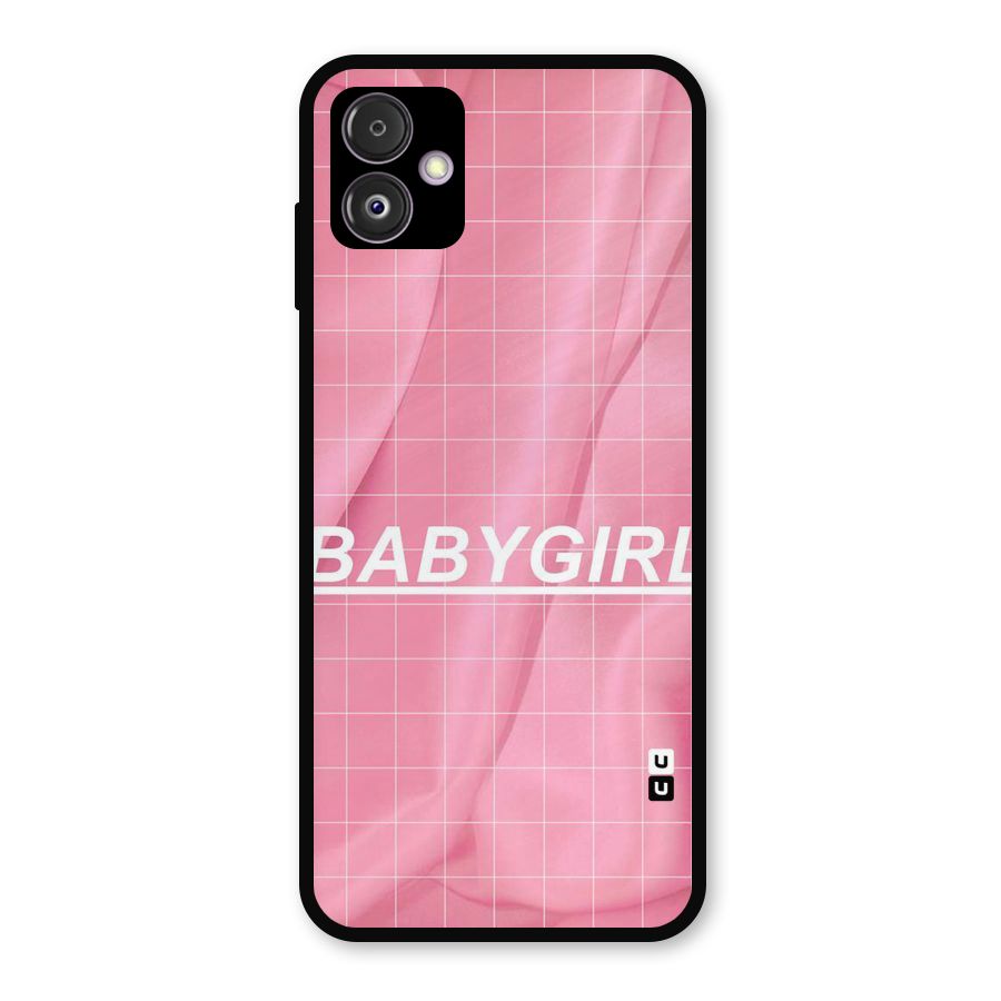 Baby Girl Check Metal Back Case for Galaxy F14