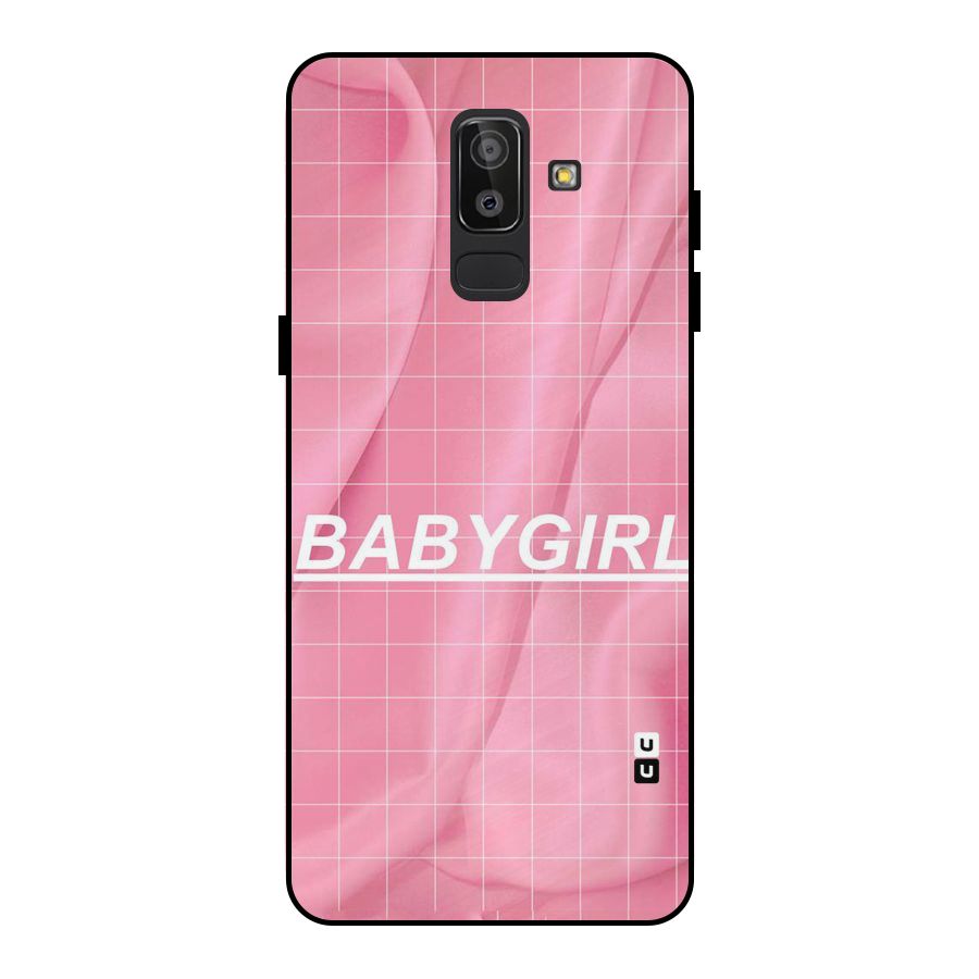 Baby Girl Check Metal Back Case for Galaxy J8