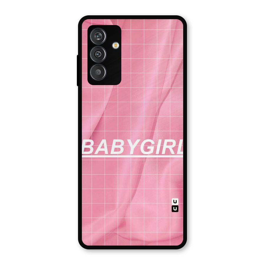 Baby Girl Check Metal Back Case for Galaxy M13