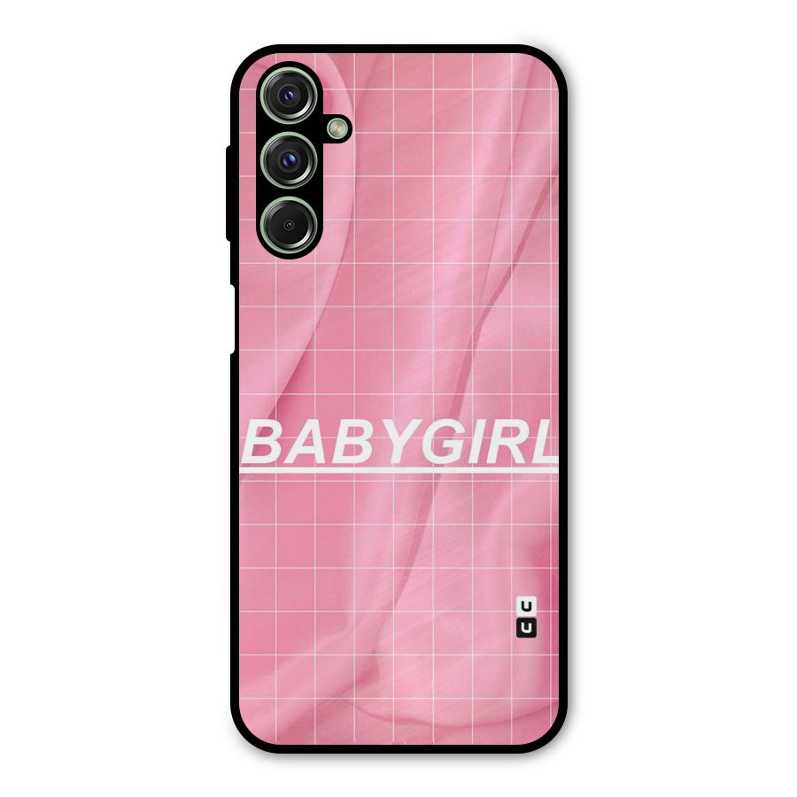 Baby Girl Check Metal Back Case for Galaxy M34