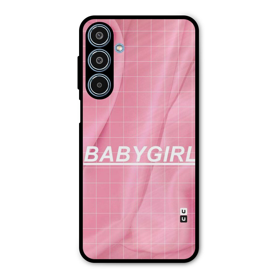Baby Girl Check Metal Back Case for Galaxy M35