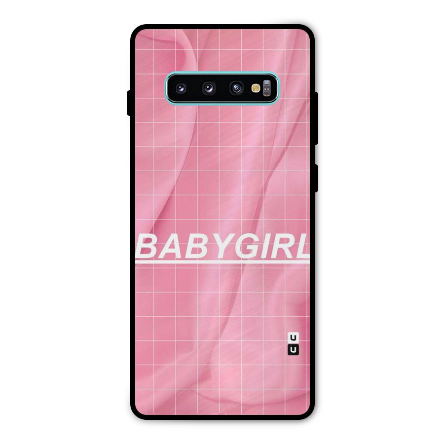 Baby Girl Check Metal Back Case for Galaxy S10 Plus