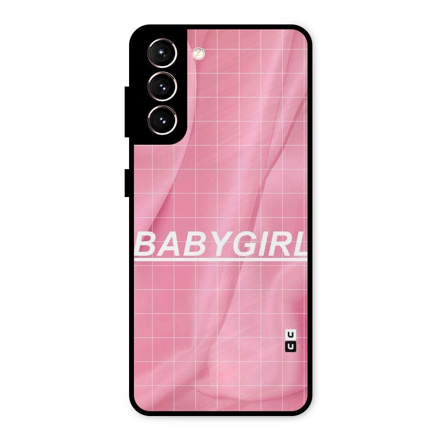 Baby Girl Check Metal Back Case for Galaxy S21 5G