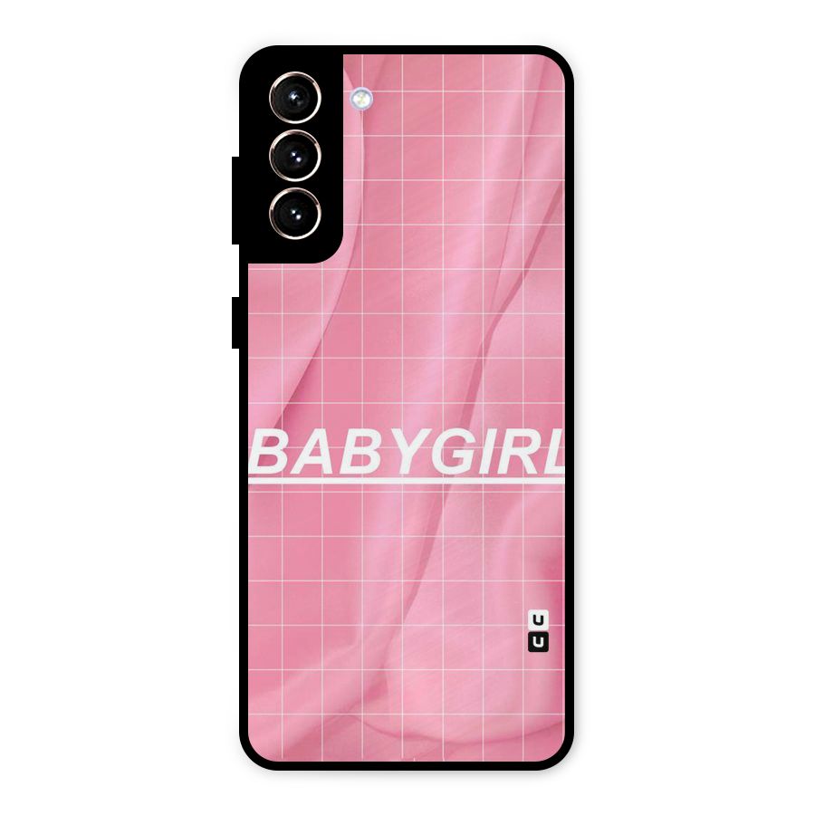 Baby Girl Check Metal Back Case for Galaxy S21 Plus