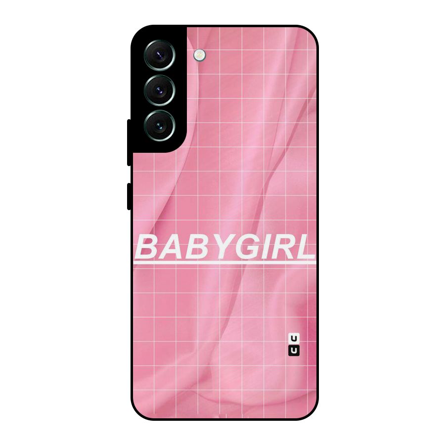 Baby Girl Check Metal Back Case for Galaxy S22 Plus 5G
