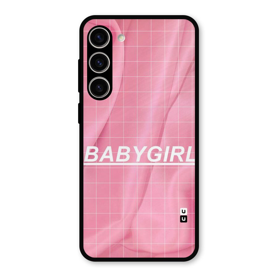 Baby Girl Check Metal Back Case for Galaxy S23 Plus