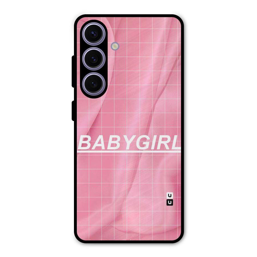 Baby Girl Check Metal Back Case for Galaxy S24
