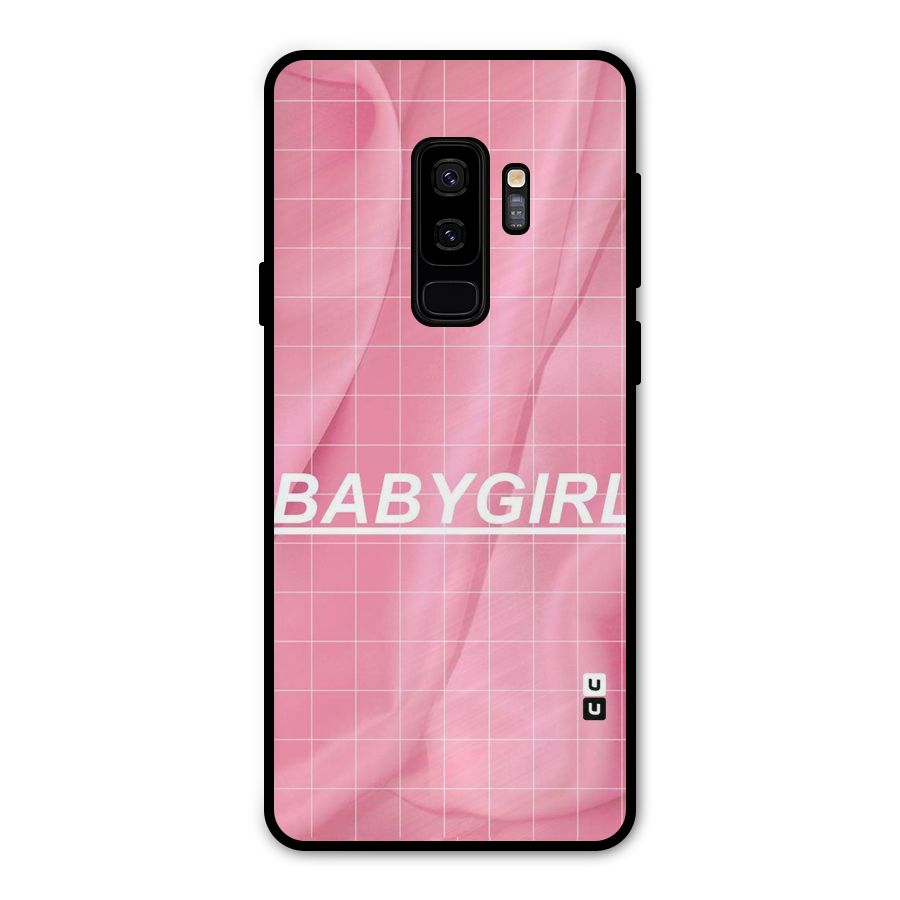 Baby Girl Check Metal Back Case for Galaxy S9 Plus