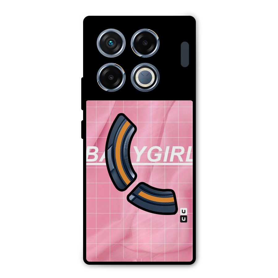 Baby Girl Check Metal Back Case for Infinix GT 20 Pro