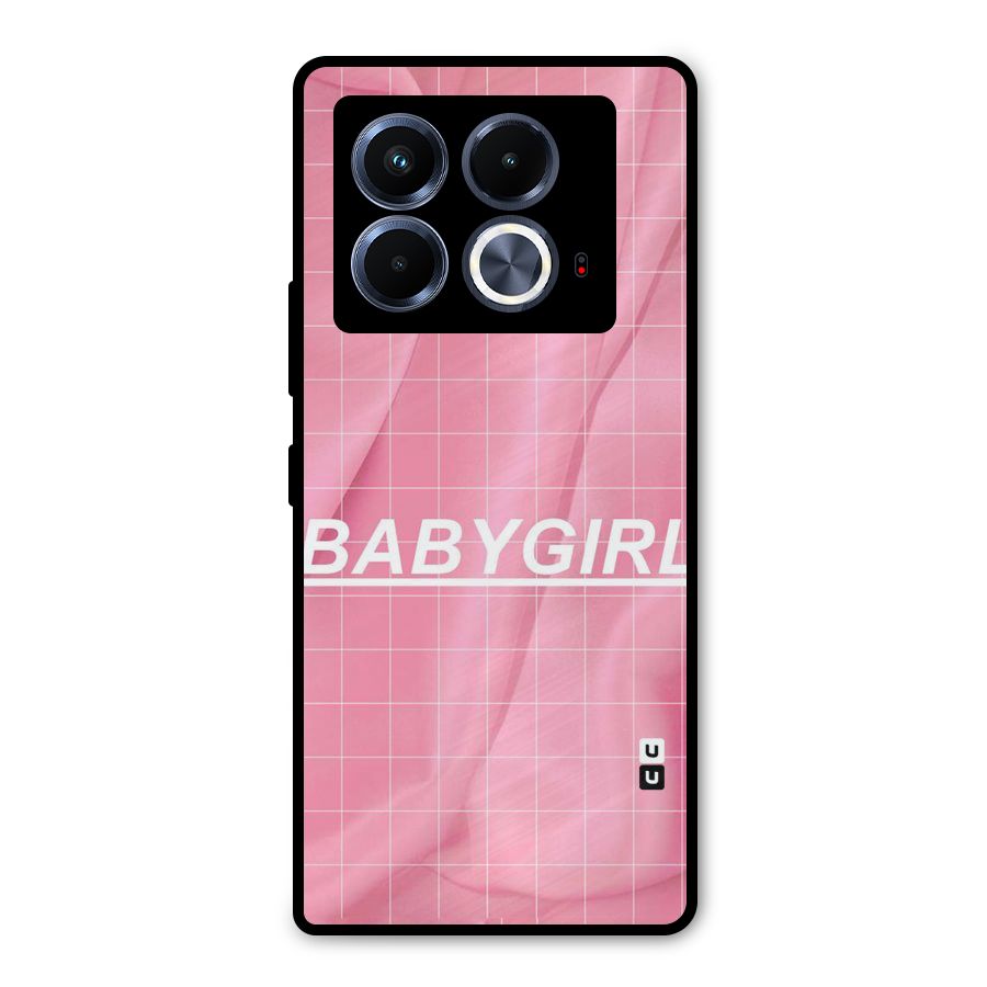 Baby Girl Check Metal Back Case for Infinix Note 40 5G