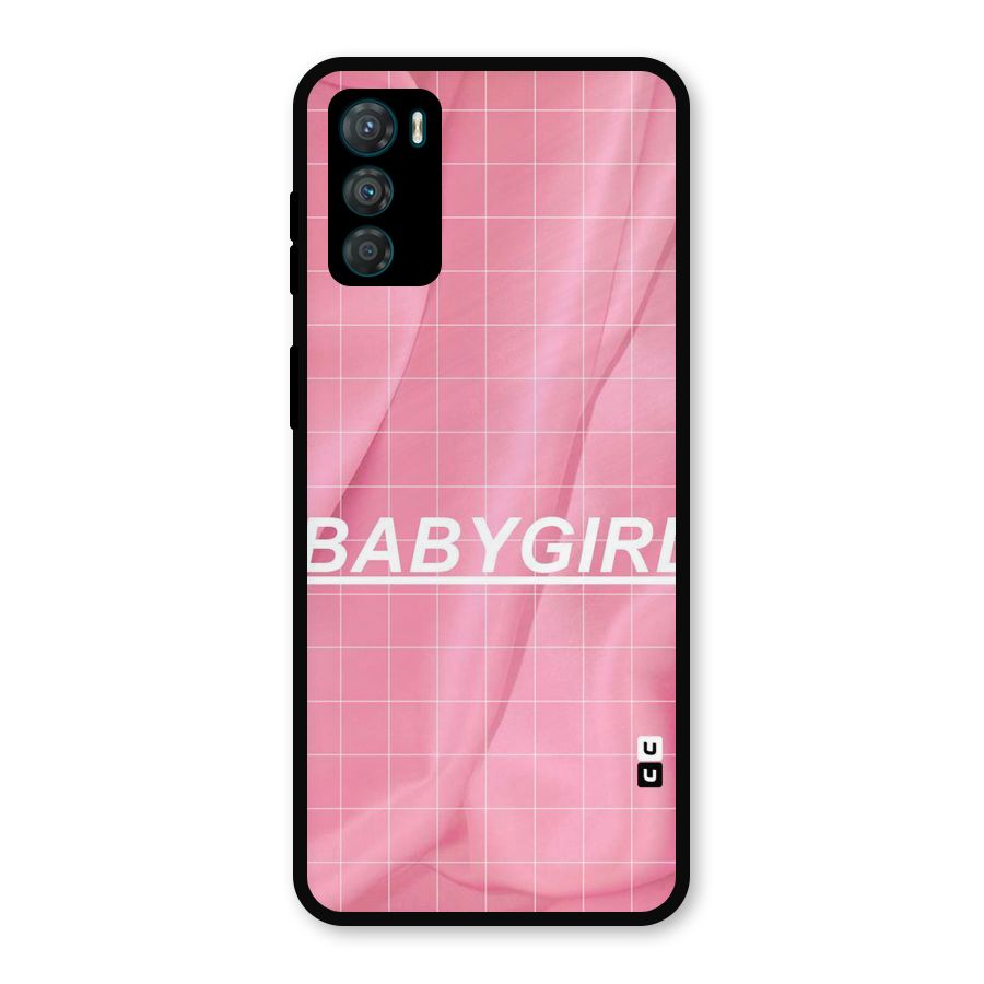Baby Girl Check Metal Back Case for Moto G42