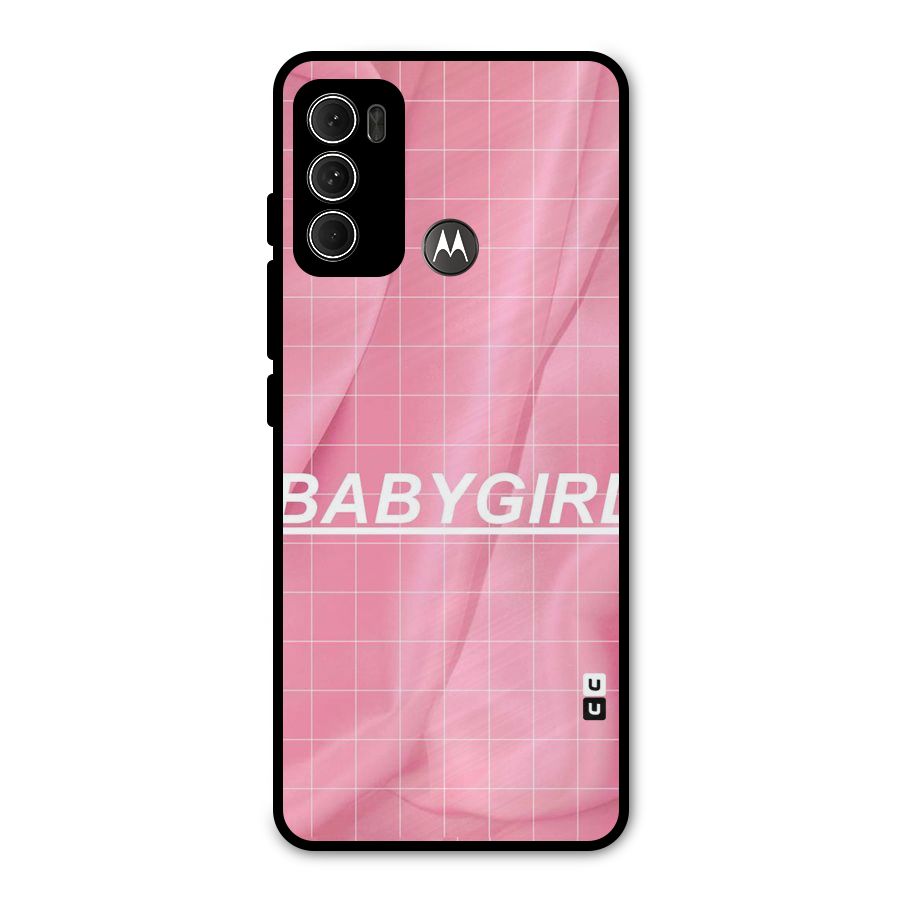 Baby Girl Check Metal Back Case for Moto G60