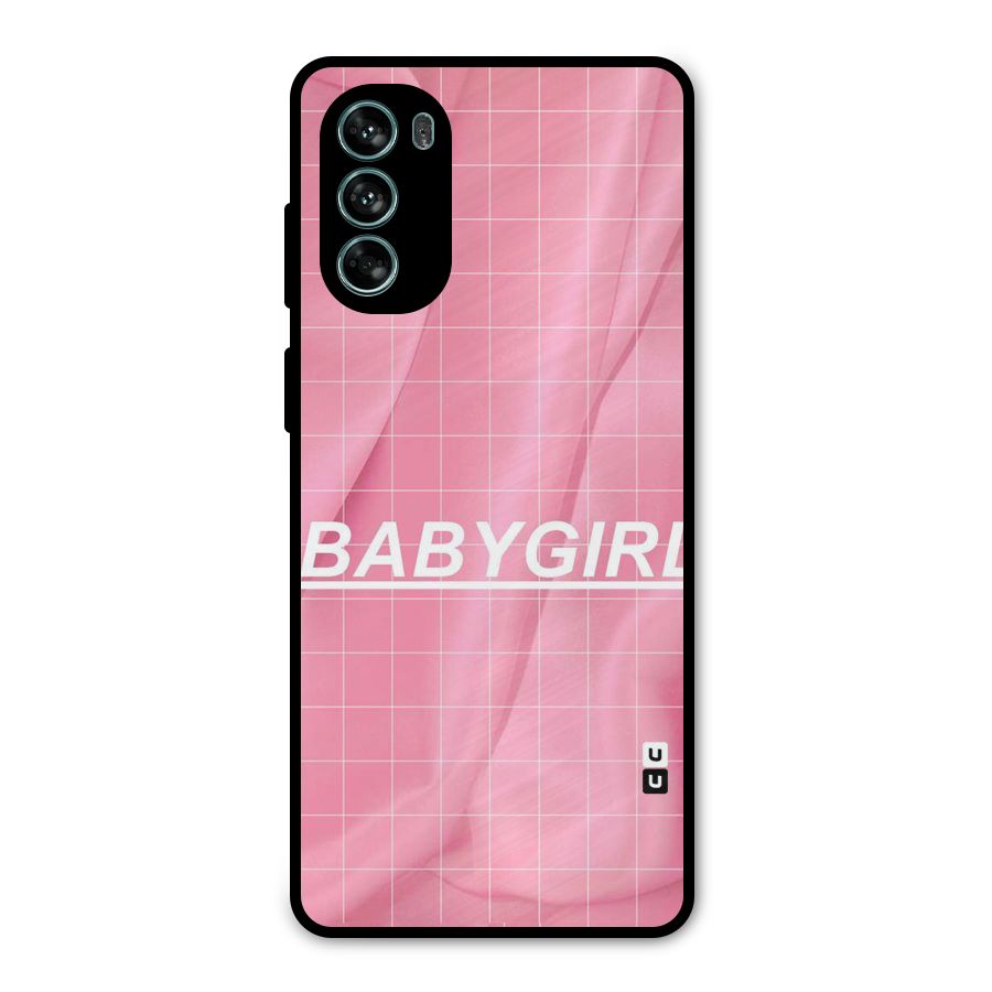 Baby Girl Check Metal Back Case for Moto G62
