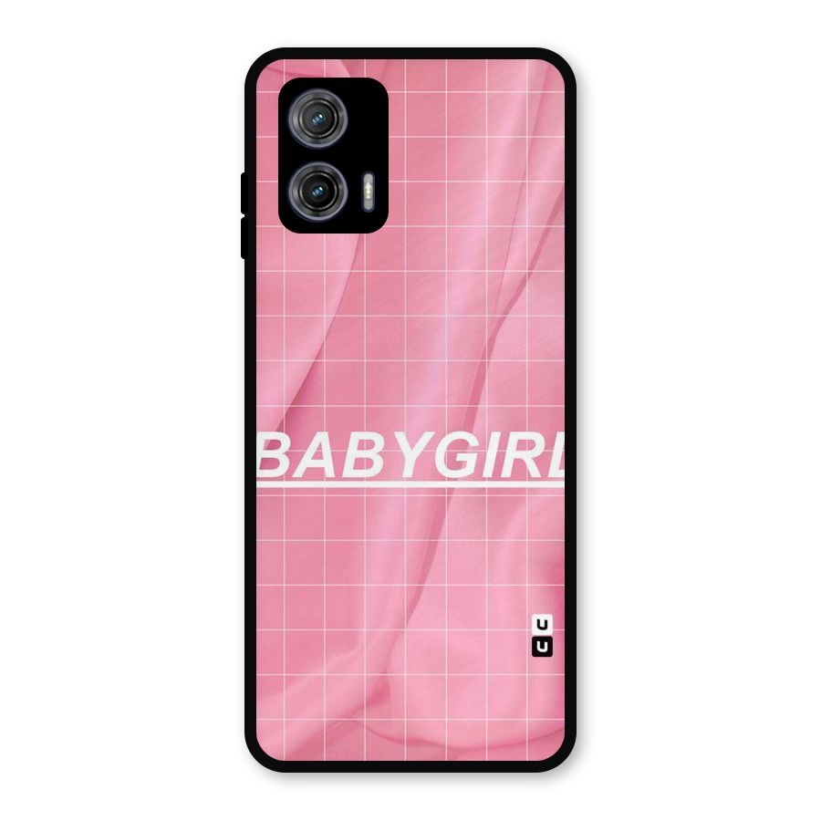 Baby Girl Check Metal Back Case for Moto G73