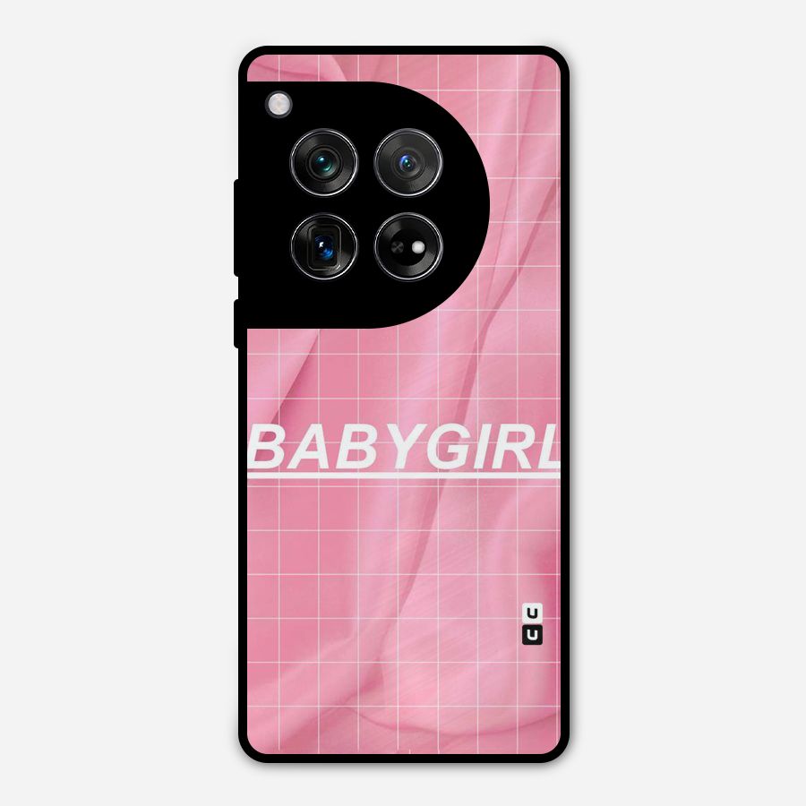 Baby Girl Check Metal Back Case for OnePlus 12