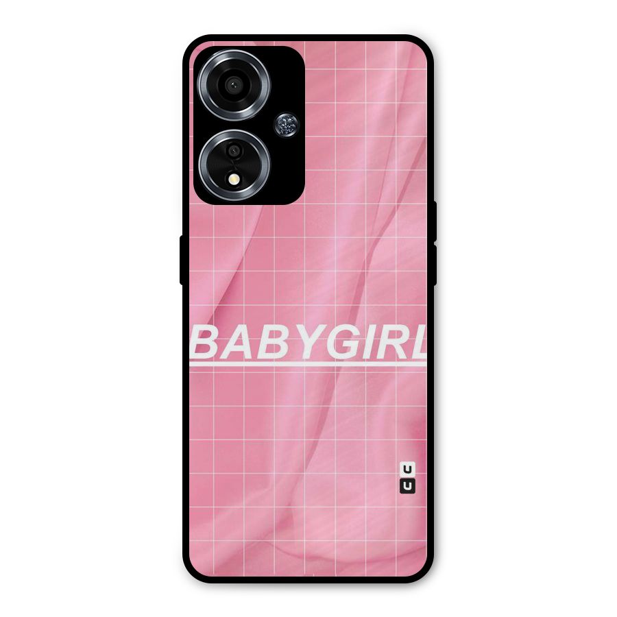 Baby Girl Check Metal Back Case for Oppo A59