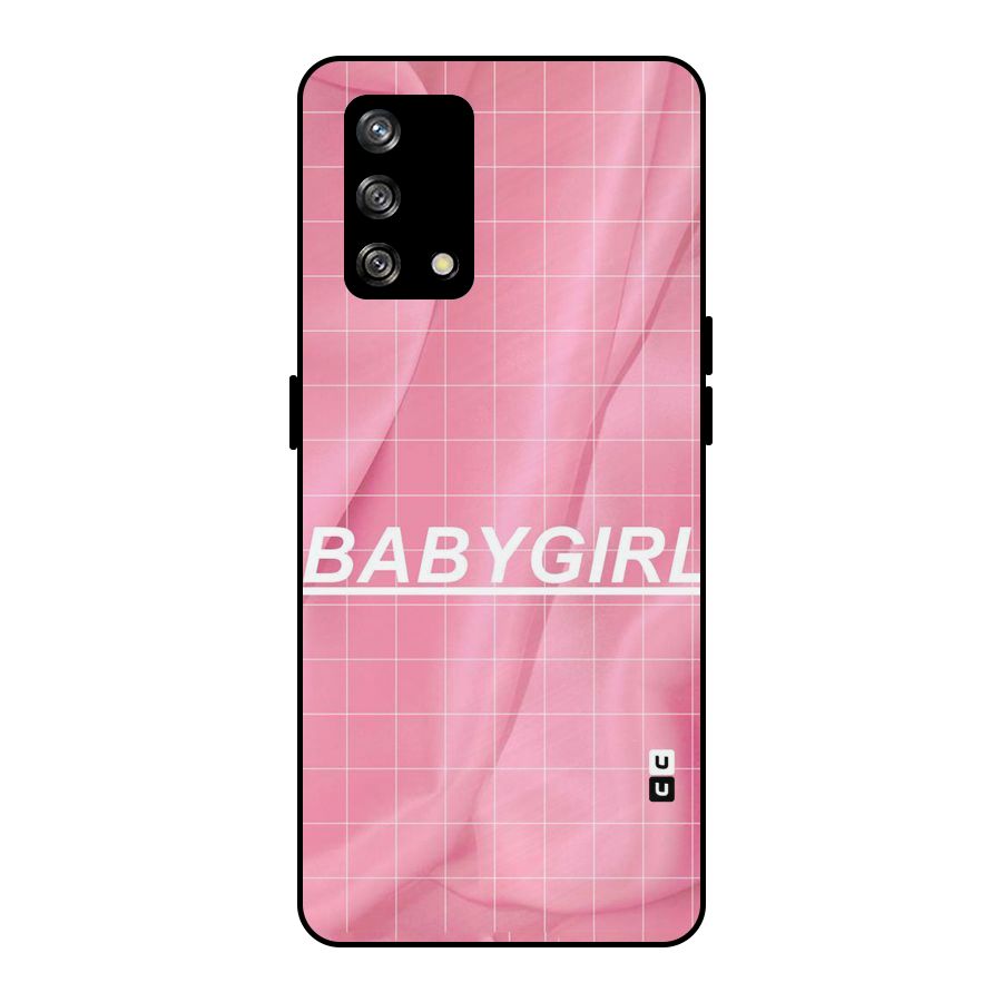Baby Girl Check Metal Back Case for Oppo F19