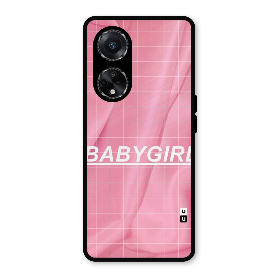 Baby Girl Check Metal Back Case for Oppo F23
