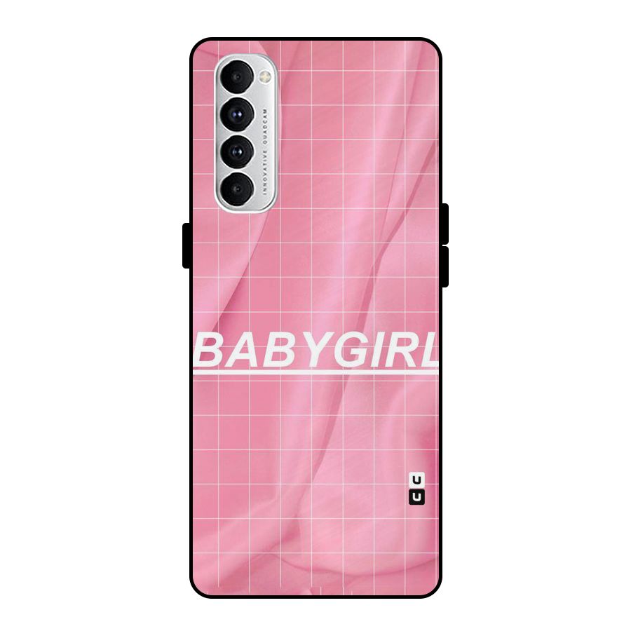 Baby Girl Check Metal Back Case for Oppo Reno4 Pro