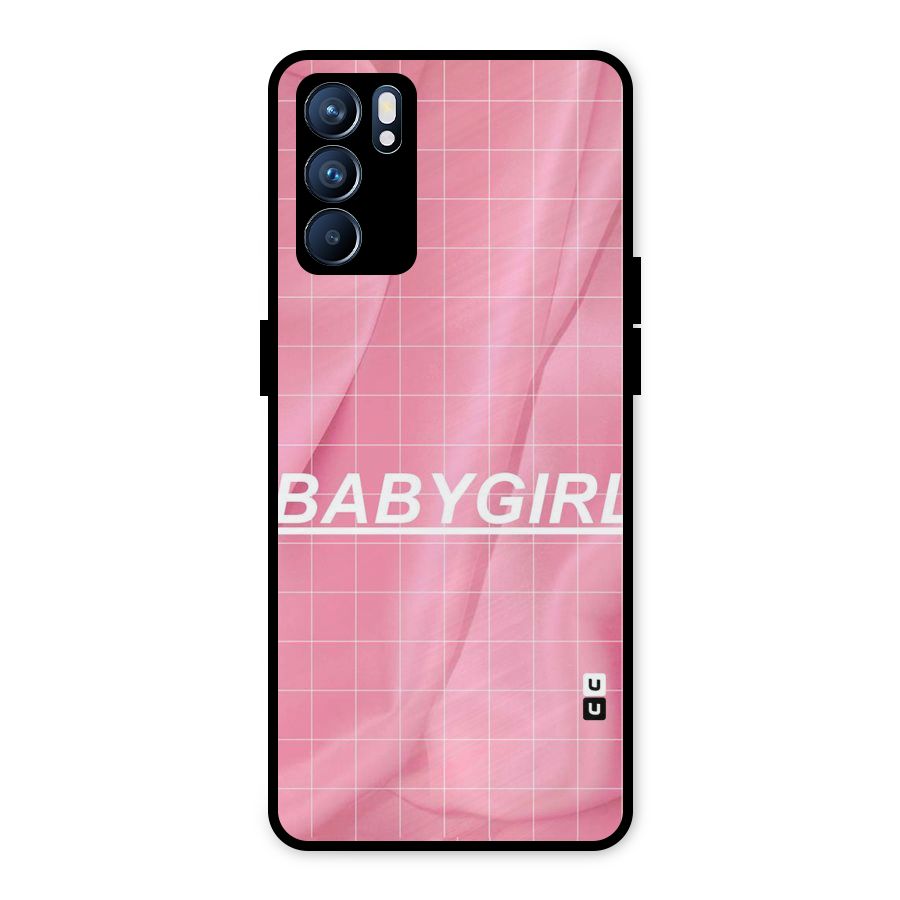 Baby Girl Check Metal Back Case for Oppo Reno6 5G
