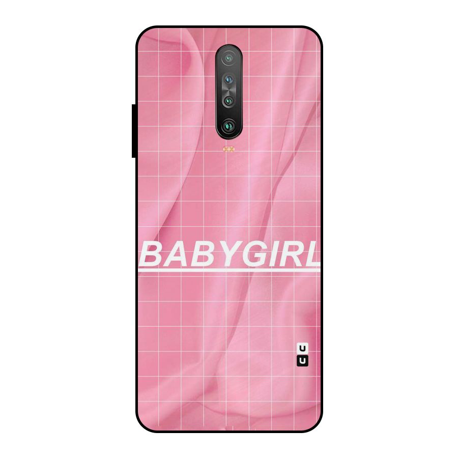 Baby Girl Check Metal Back Case for Poco X2