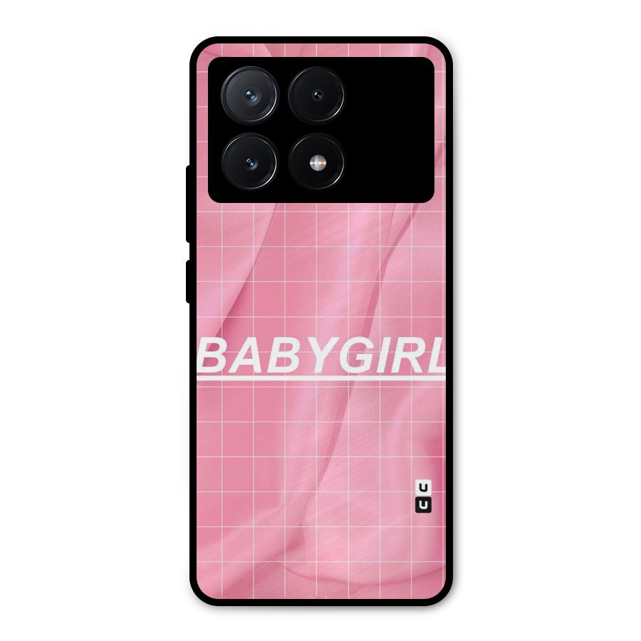 Baby Girl Check Metal Back Case for Poco X6 Pro