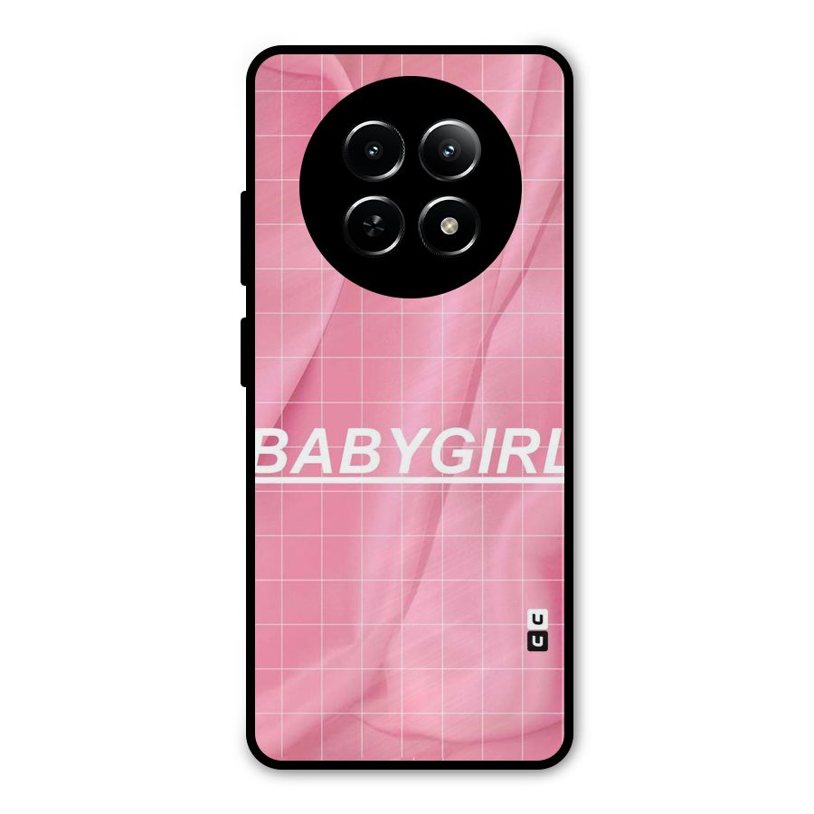 Baby Girl Check Metal Back Case for Realme 12x 5G