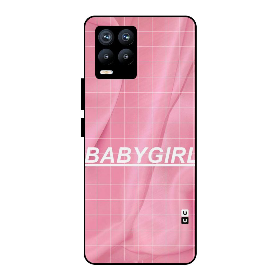 Baby Girl Check Metal Back Case for Realme 8