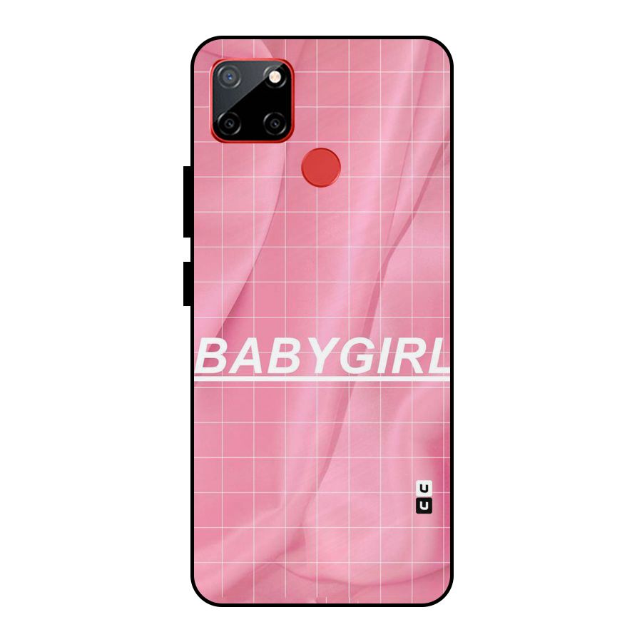 Baby Girl Check Metal Back Case for Realme C12